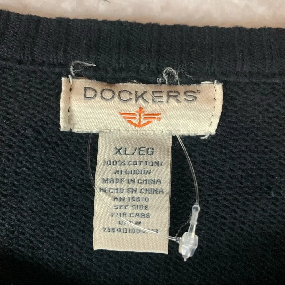 Dockers Pull-Over Cotton Sweater‎ Crew Neck Black Sz XL 5369